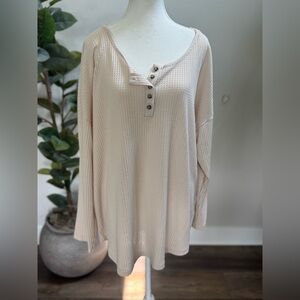 Women's Cream Button-Down Top